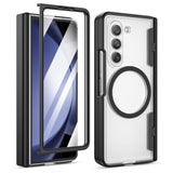 For Z Fold 5 Case [Compatible With Magsafe], With Hinge Protection And Built-In Screen Protector Magnet Magnetic Translucent Cover For Samsung Galaxy Z Fold 5 (Black)