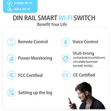 Diy 1P+N Smart Wi-Fi Switch, Work With Alexa And Google Assistant For Voice Control, 25A With Energy Monitor, Smart Life/Tuya App Remote Control, Timer Functions, Din Rail Mounted,Fcc Certified