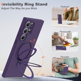 Purple Samsung Galaxy S24 Ultra Case with Stand, 6.8 Inch Screen Protection