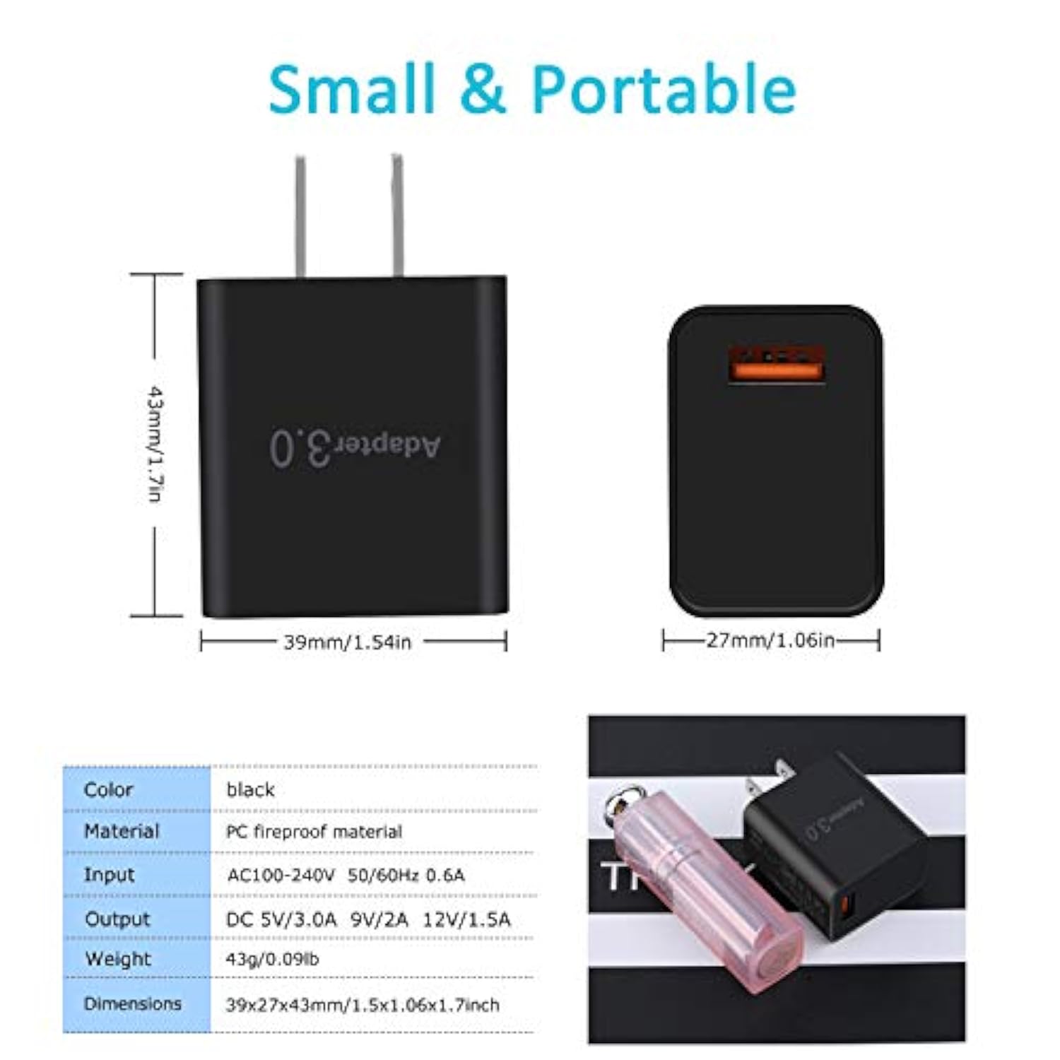 Fast Charge 3.0 Usb Wall Charger [4-Pack] 5V 3A Fast Charging Block 18W Qc Power Adapter For Wireless Charger Stand, Compatible With Iphone 16 15 14 Pro Max Galaxy S24 S23 Ultra 22 21 20 A03S