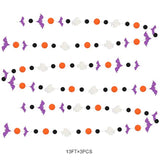39Ft Halloween Party Garland Streamers Purple Bat White Ghost Black Orange Banner