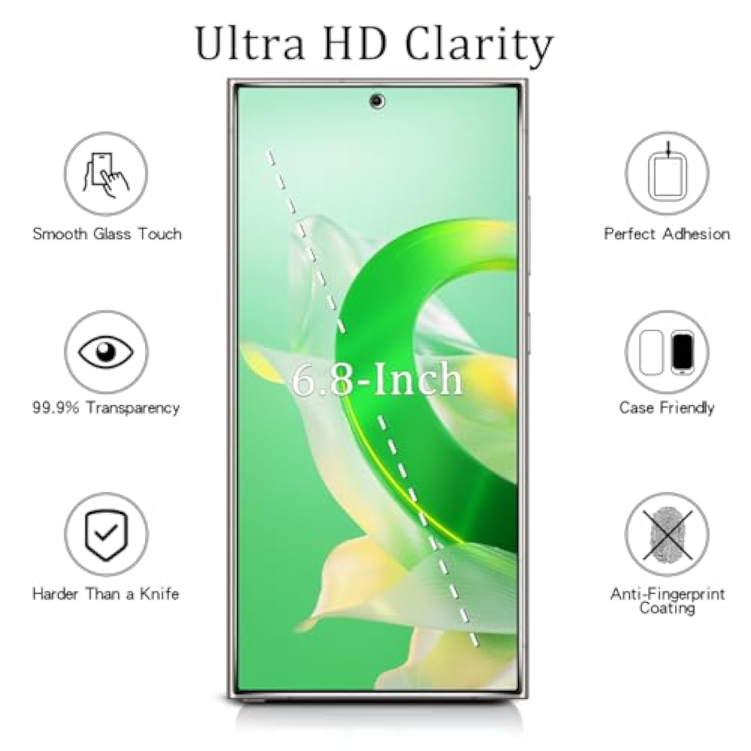 [2-Pack Privacy Screen Protector Designed For Samsung Galaxy S25 Ultra Tempered Glass,Support Fingerprint Unlocking, No Bubbles, Anti Scratch, Easy To Install