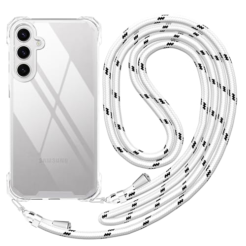 Strap Crossbody Case for  Galaxy S26 Clear Women, Shockproof Neck Shoulder Strap Phone Cover with Adjustable Lanyard Phone Case for