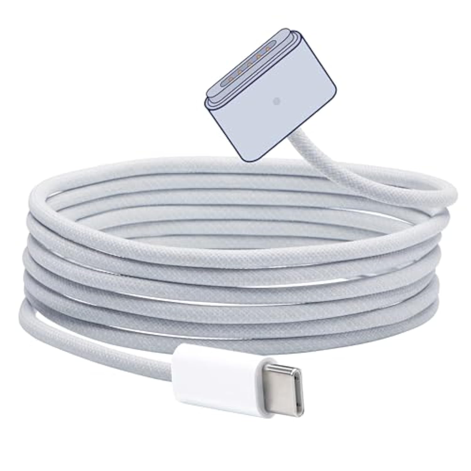 140W Usb C To Magnetic 3 Cable (2M/6.6Ft), Usb C Cable Compatible With Macbook Pro (16/14-Inch 2023/2021), Macbook Air (15/13-Inch M3 2024, 15-Inch M2 2023, 13-Inch M2 2022), Silver