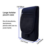 Dual Phone Case For Two Phones, Belt Clip Pouch Holder For Men, Tactical Cell Phone Holster With Belt Loop, Multi Tool Phone Case, Waist Pocket For Working, Outdoor Living Or Hiking-Black