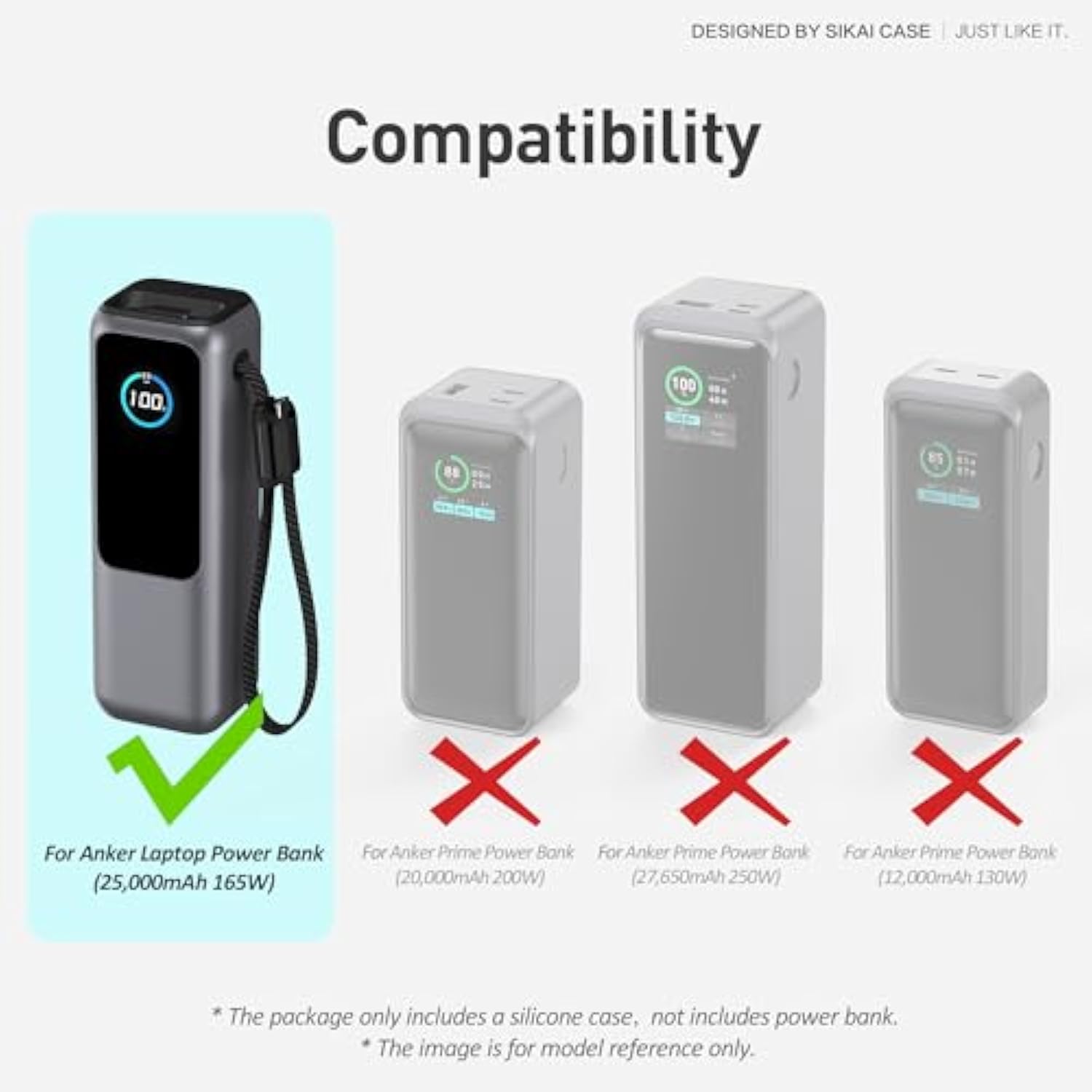 Silicone Case For Anker Laptop Power Bank (25,000Mah 165W) 1/4" Nut Hole,Sd/Sim Card Storage, Display Protection&Dustproof, Travel Protective Cover Compatible With Anker Power Bank 165W (Black)