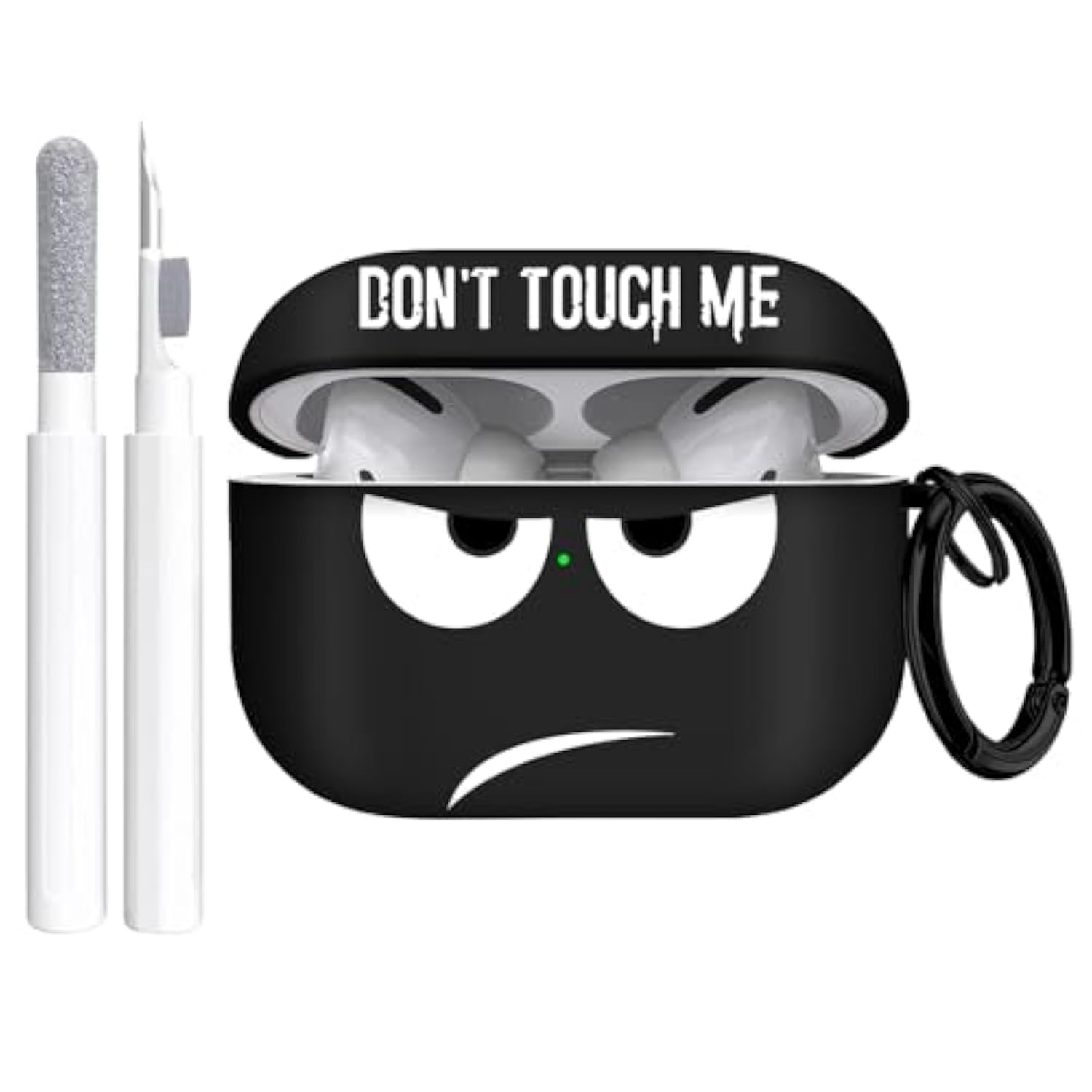 For Airpods Pro 2Nd Generation Case 2022, Don'T Touch Me For Airpods Pro 2 Cover With Keychain Soft Cute Shockproof Cover For Women Men Compatible Apple Airpod Pro 2, Black