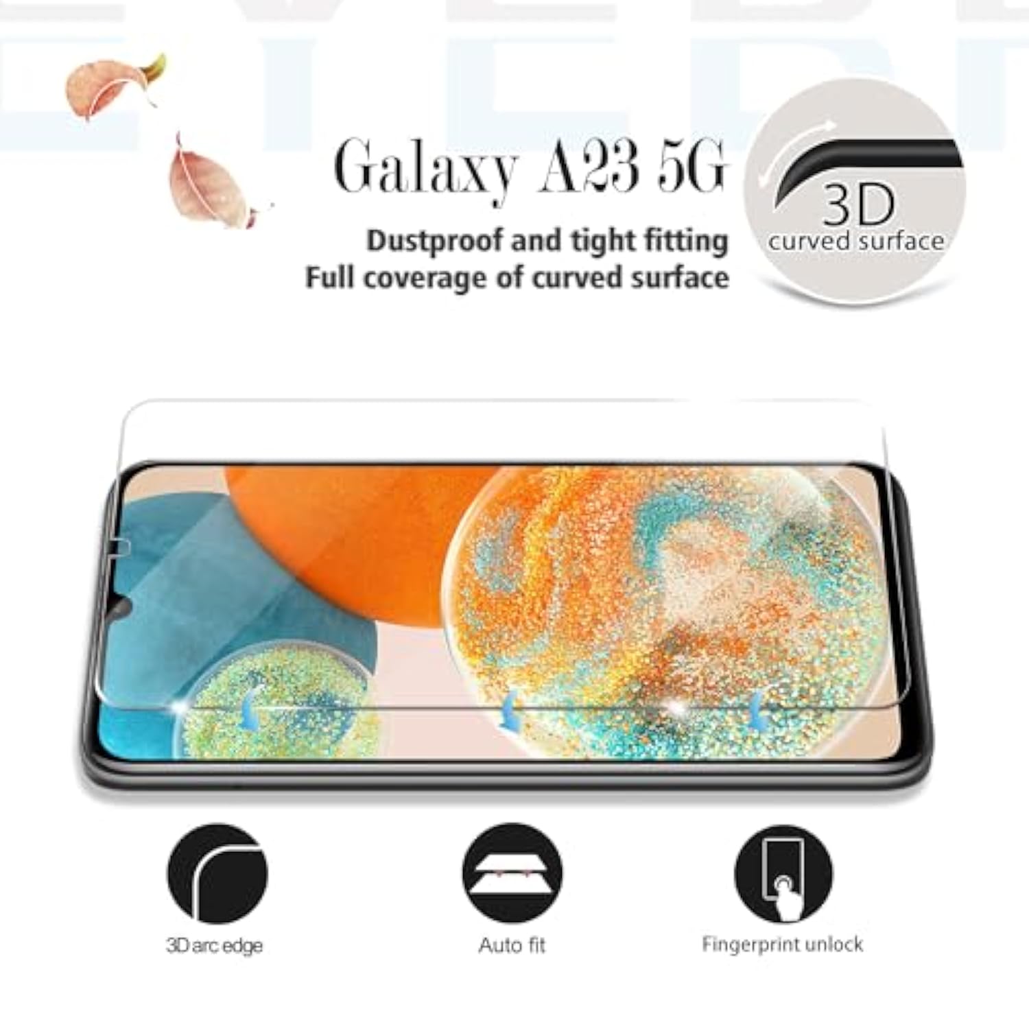 Galaxy A23 Hd Clear Tempered Glass Screen Protector+Camera Lens Protectors, [2+2 Pack] [Anti-Scratch][Case-Friendly] Screen Protector Glass For Samsung Galaxy A23
