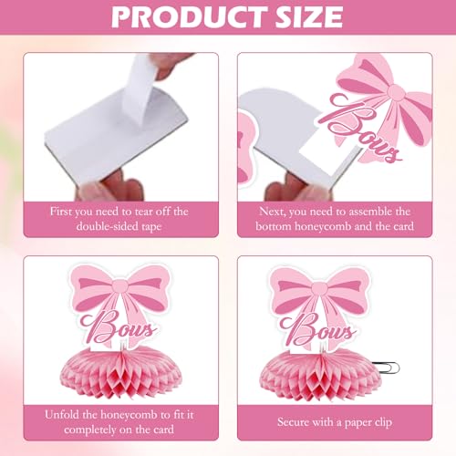 9Pcs Boot or Bow Centerpiece Gender Reveal Honeycomb Decoration, Boots Centerpieces Decoration Supplies for Tables, Personalized Western Cowboy Decor Supplies for Party Events