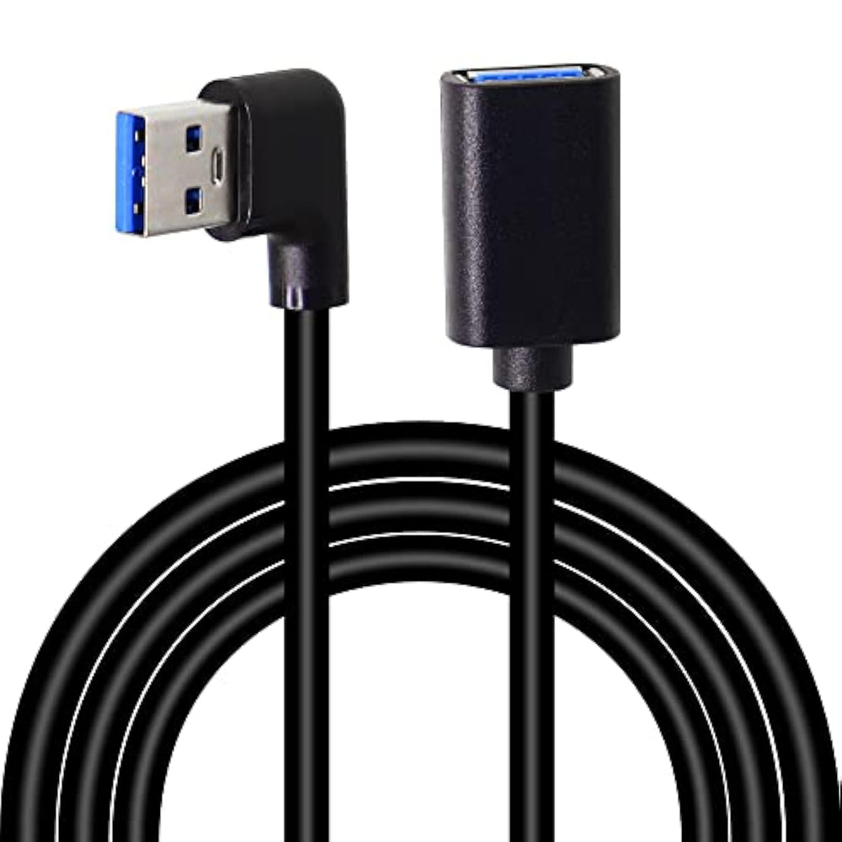 Right Left Angle Usb 3.0 Extension Cable,Superspeed 90 Degree Usb3.0 A Male To Female Super Fast 5Gbps Data Cord For Laptop Tv Usb Disk Mouse Hard Disk Camera -Black 3.3Ft/1M