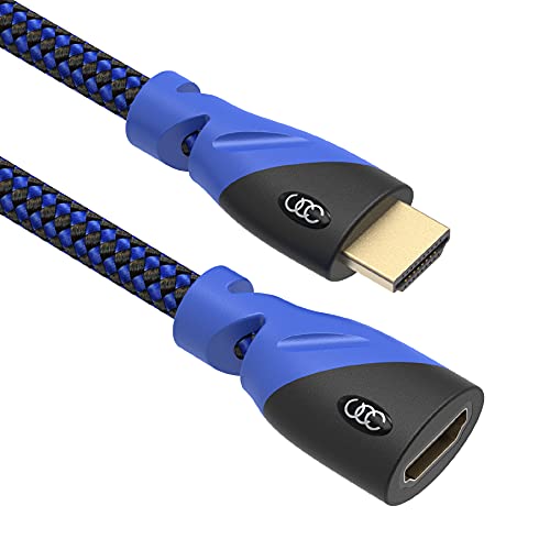 HDMI Extender Male to Female, Extension Cable ( 15 Feet ) High-Speed HDMI Cable (2.0b) 4k Resolution - Supports 3D, Full HD, 2160p, Audio Return