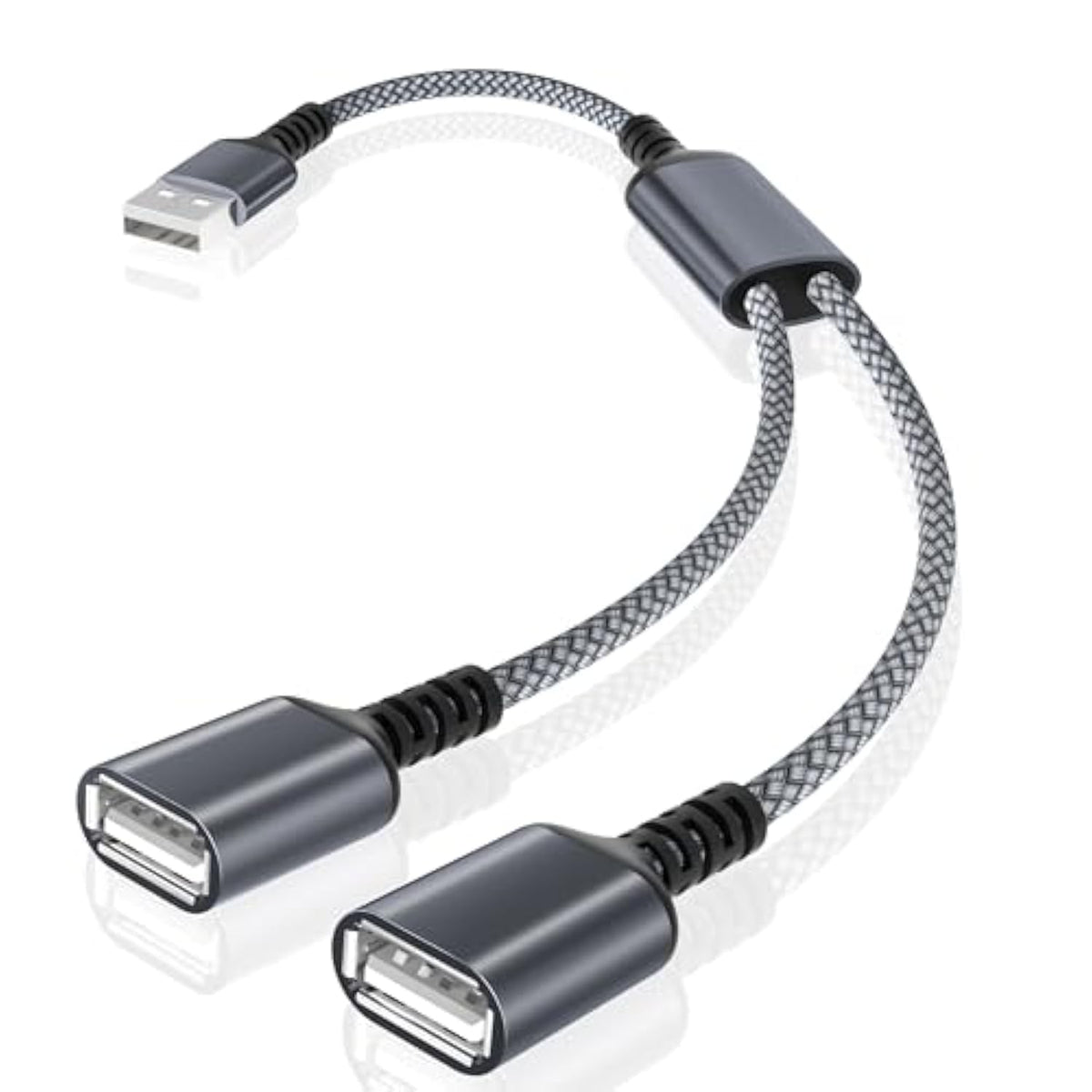 Usb Splitter Y Cable 1Ft,Usb A 1 Male To 2 Female Extension Cord Converter,Dua