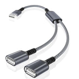 Usb Splitter Y Cable 1Ft,Usb A 1 Male To 2 Female Extension Cord Converter,Dua