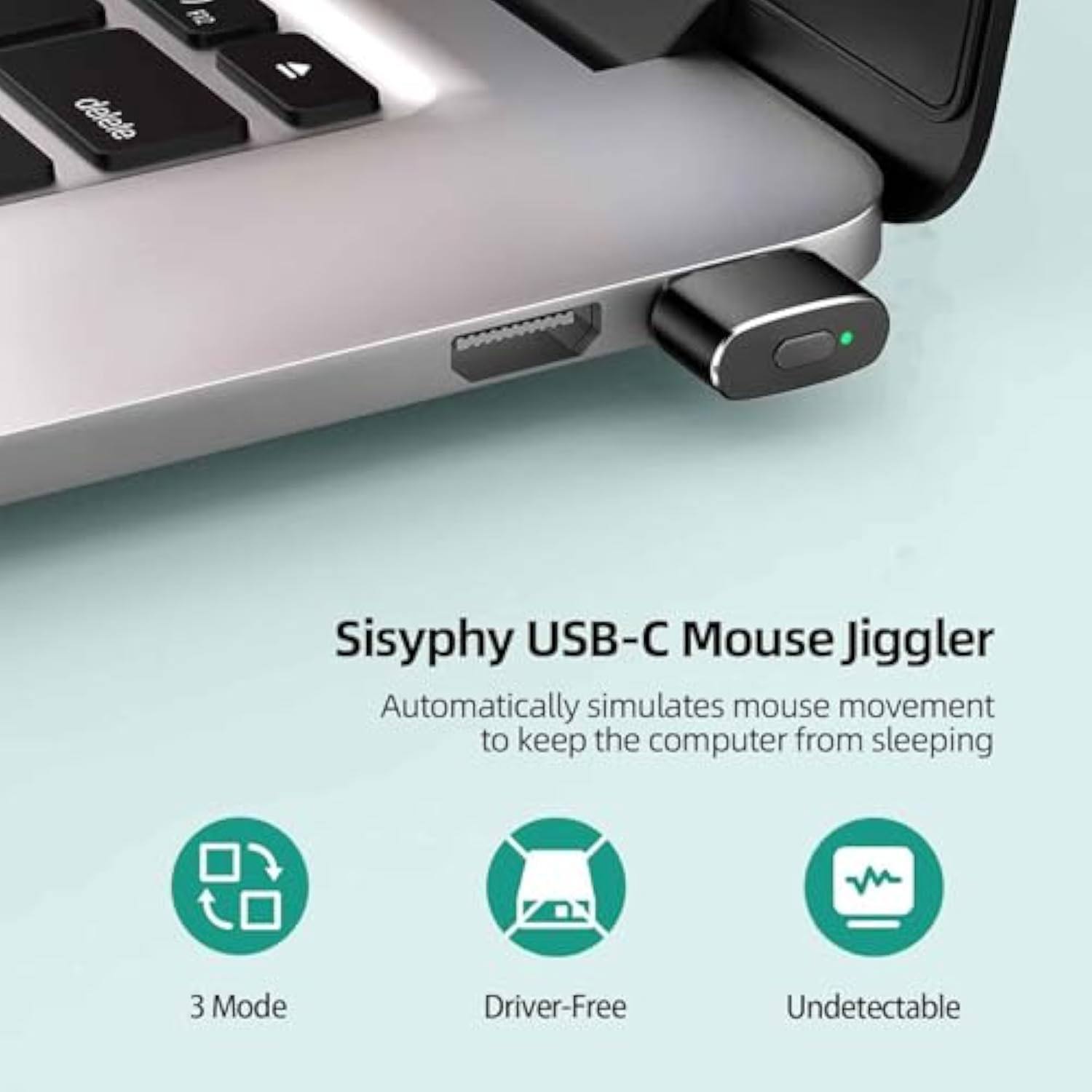 Mouse Jiggler Usb C – Undetectable Mouse Mover With On/Off Switch, Multi-Track Modes, Driver Free Plug And Play