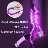 Iphone Charger Cable, Apple Mfi Certified 3Ft Led Light Up Lightning Cable Usb Fast Charger Cord High Speed Data Sync Transfer Cord For Iphone 14/13/12/11/11Pro/Max/Xs/Xr/X/6/7/8 (Purple)