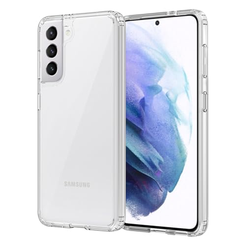for  Galaxy S21 Case Clear, Anti-Yellowing 6.2 Inches Slim Fit Heavy Duty Protection Wireless Charging Lightweight TPU and PC Shockproof