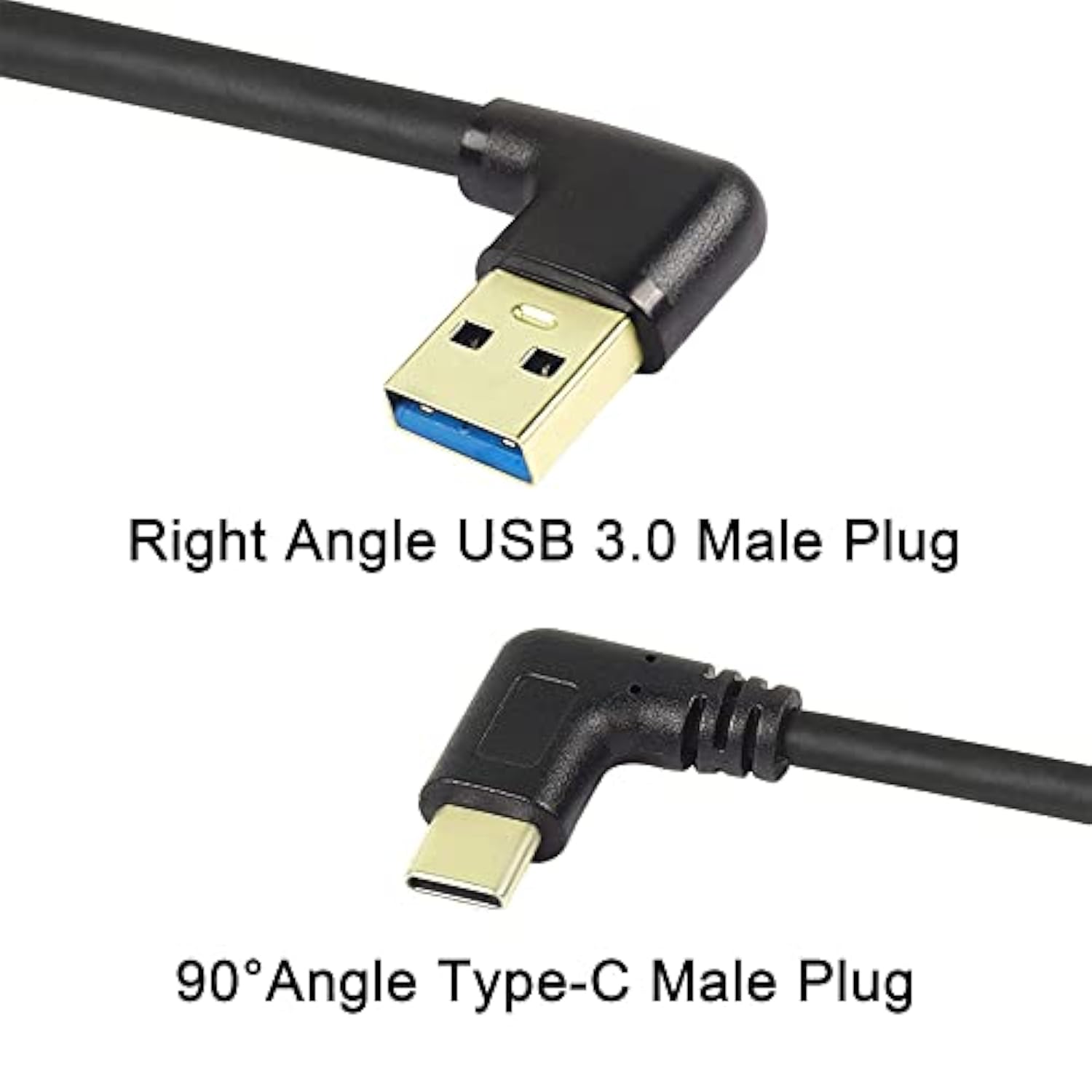 Gold Plated Short Right Angle Usb Type C Cable, 90 Degree 18W Fast Charging Us