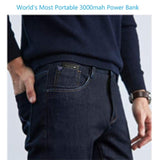 Dual Usb Output Super Slim Power Bank Ultra Thin, 3000Mah Portable Charger Mini External Phone Battery Pack Small Dual Outlet, Emergency Phone Power Backup (Black)