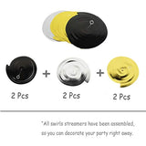 Happy 15th Birthday Decorations 12pcs Black Gold Foil Swirls Streamers