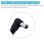 Dc Power Pigtail Cable, 2-Pack 5.5Mm X 2.5Mm 90 Degree Right Angle Dc Barrel Male Plug Jack Connector To Bare Wire Power Supply Adapter Repair Cord For Cctv Surveillance Security Camera Led Strip
