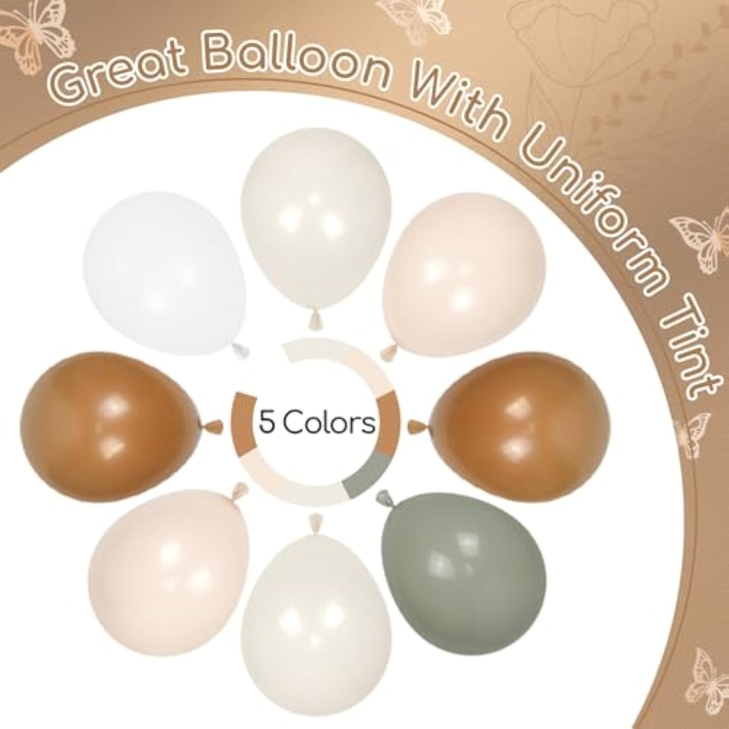 Dusty Green Nude Balloon Arch Garland Kit, Dusty Green Nude Sand White Light Brown Balloons For Neutral Gender Reveal Baby Shower Birthday Party Decorations