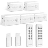 Remote Control Outlet, Wireless Remote Light Switch, 100 Ft, 15A/1875W, Expandable Indoor Compact Side Outlet Plug For Lamps, Fans, Christmas Trees, Small Appliances, 5 Outlets + 2 Remotes