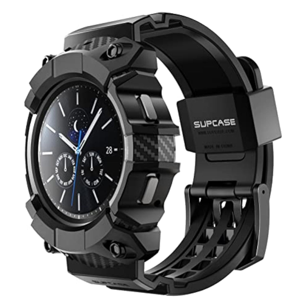 SUPCASE for Samsung Galaxy Watch 4 Classic Band with Case 46mm (Unicorn Beetle Pro), [Military-Grade Protection] Heavy Duty Cover with Adjustable Strap Band for Galaxy Watch 4 Classic, Black