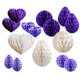 Party Decorations Hanging Paper 15Pcs Honeycomb Balls For Nursery, Baby Shower, Birthday, Wedding?Christmas? Graduation (15 Pieces Purple Set)