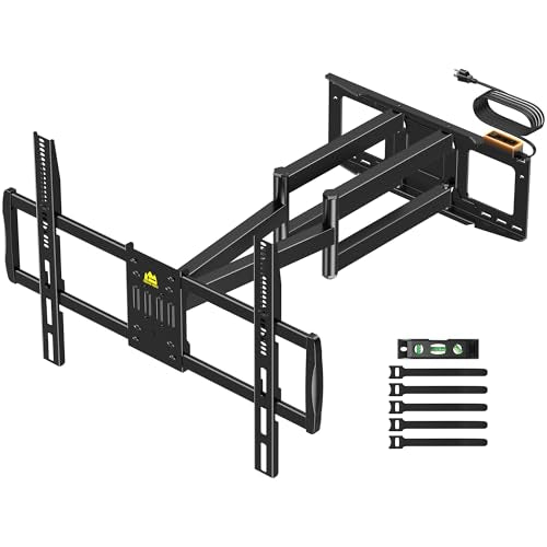 Long Arm TV Wall Mount with 42.9 inch Extension and Power Strip for 60120 Inch TVs, Heavy Duty Full Motion TV Mount,VESA 900x600mm,up to 275