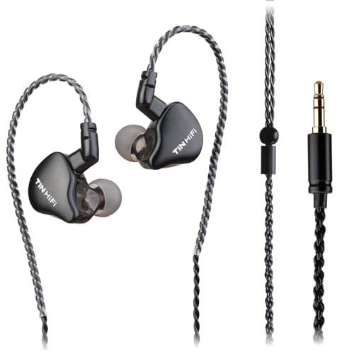 C1 10mm DLC Dynamic Driver IEM - HiFi Wired Earphones, Dual Magnetic Circuit, Deep Bass, Wide Soundstage, Detachable Cable, 3.5mm (Black)