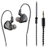 C1 10mm DLC Dynamic Driver IEM - HiFi Wired Earphones, Dual Magnetic Circuit, Deep Bass, Wide Soundstage, Detachable Cable, 3.5mm (Black)