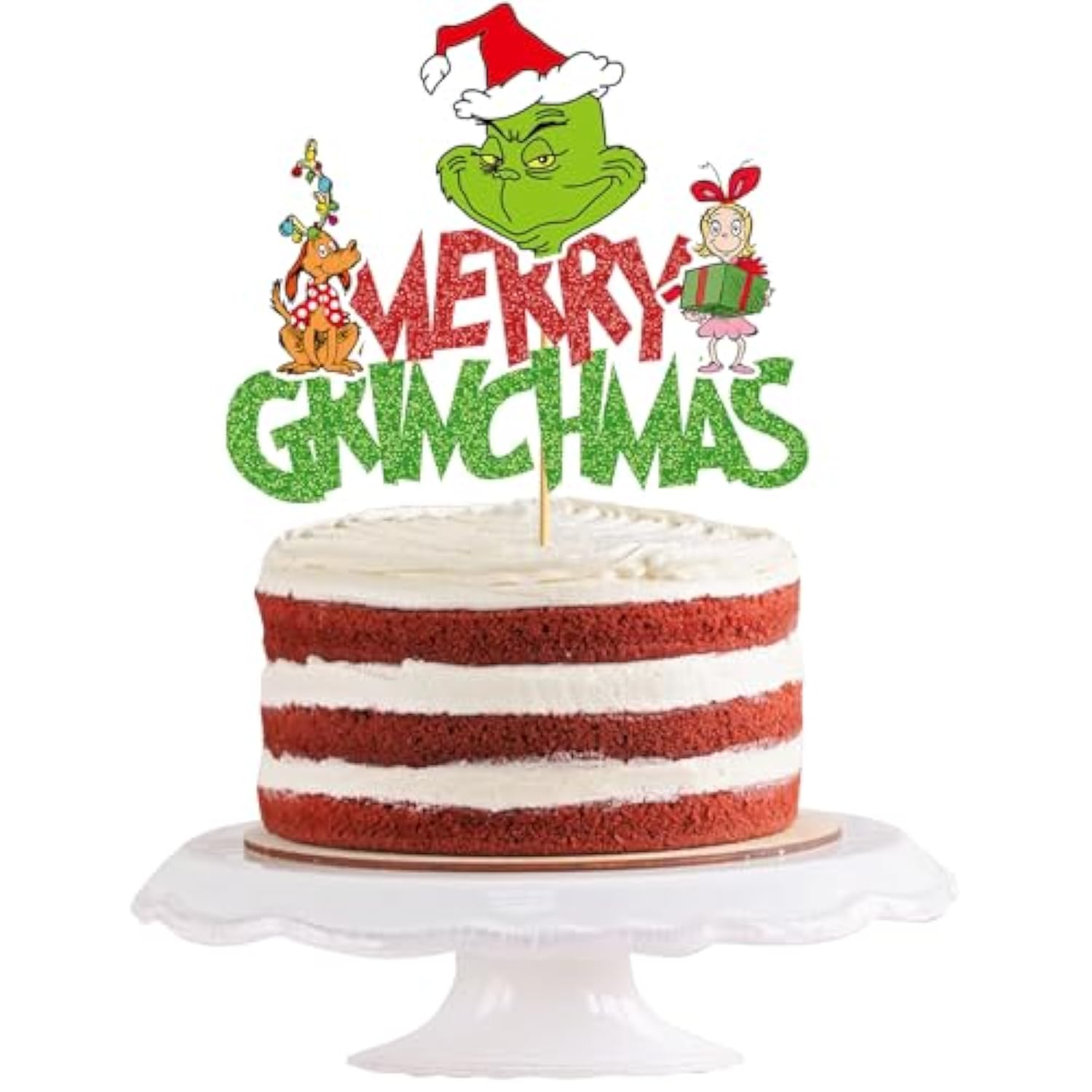 Merry Christmas Cake Topper Christmas Birthday Decorations Whoville Decorations Party Supplies