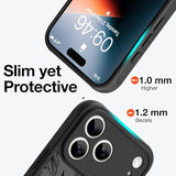 Magnetic Case for iPhone 17 Pro (6.3") with Screen Protector, Cute Floral Design for Women & Girls, [MagSafe Compatible] Slim Translucent Matte Black