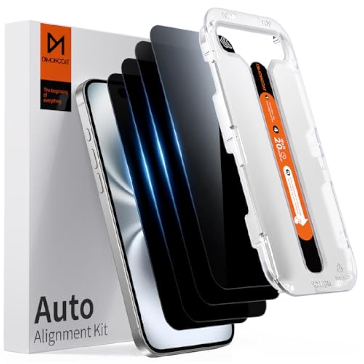 4-Pack Privacy Screen Protector for iPhone 16 Plus [6.7"], 10X Protection, Auto Align, Case Friendly