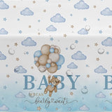 3-Pack Blue Bear Baby Shower Tablecloths – “We Can Bearly Wait” Party Covers