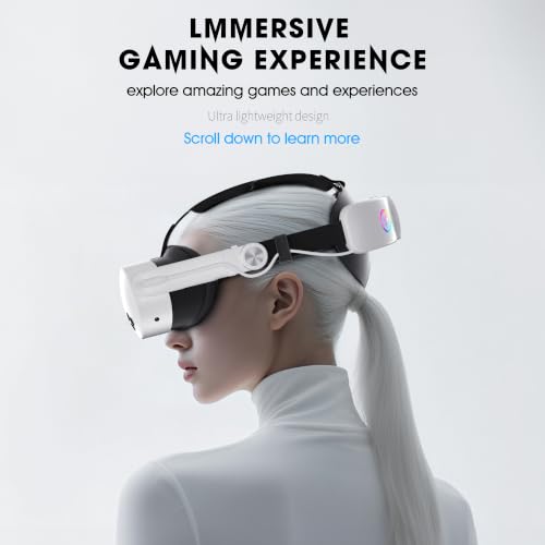 Vr Head Set Strap With 10000Mah Battery For Meta Quest 3/3S - Patented One-Click Release, Adjustable Detachable Design Compatible With Quest 2 3/3S, Balanced And Comfortable Vr Gaming