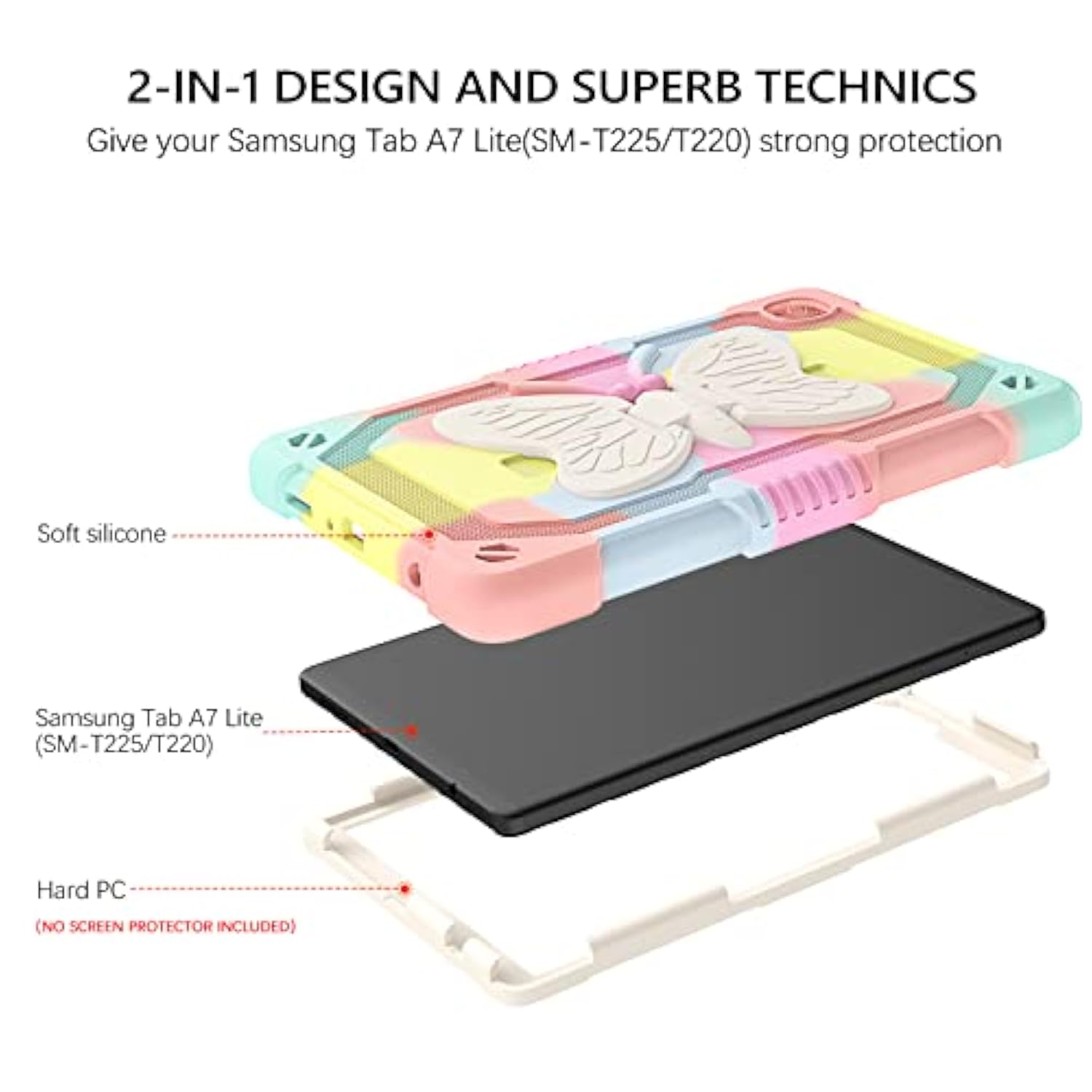 Compatible With Samsung Galaxy Tab A7 Lite Case 8.7" 2021 Sm-T225 T220 Kicksta