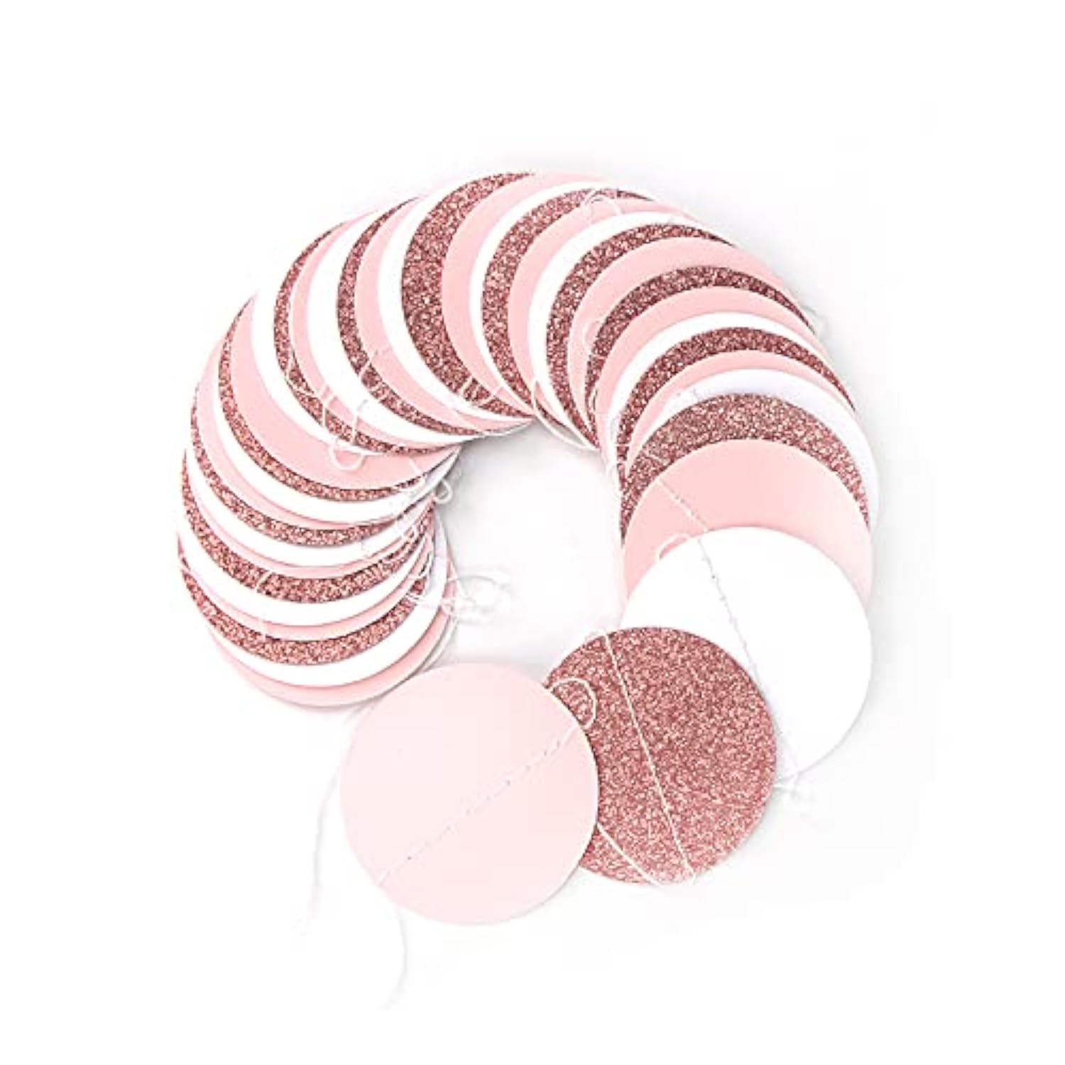 Rose-Gold Pink-White Party Decorations Paper-Garland - 52Ft Valentines Birthday Baby Bridal Shower Streamers Banner,Mothers Day Bachelorette Engagement Wedding Supplies Bunting