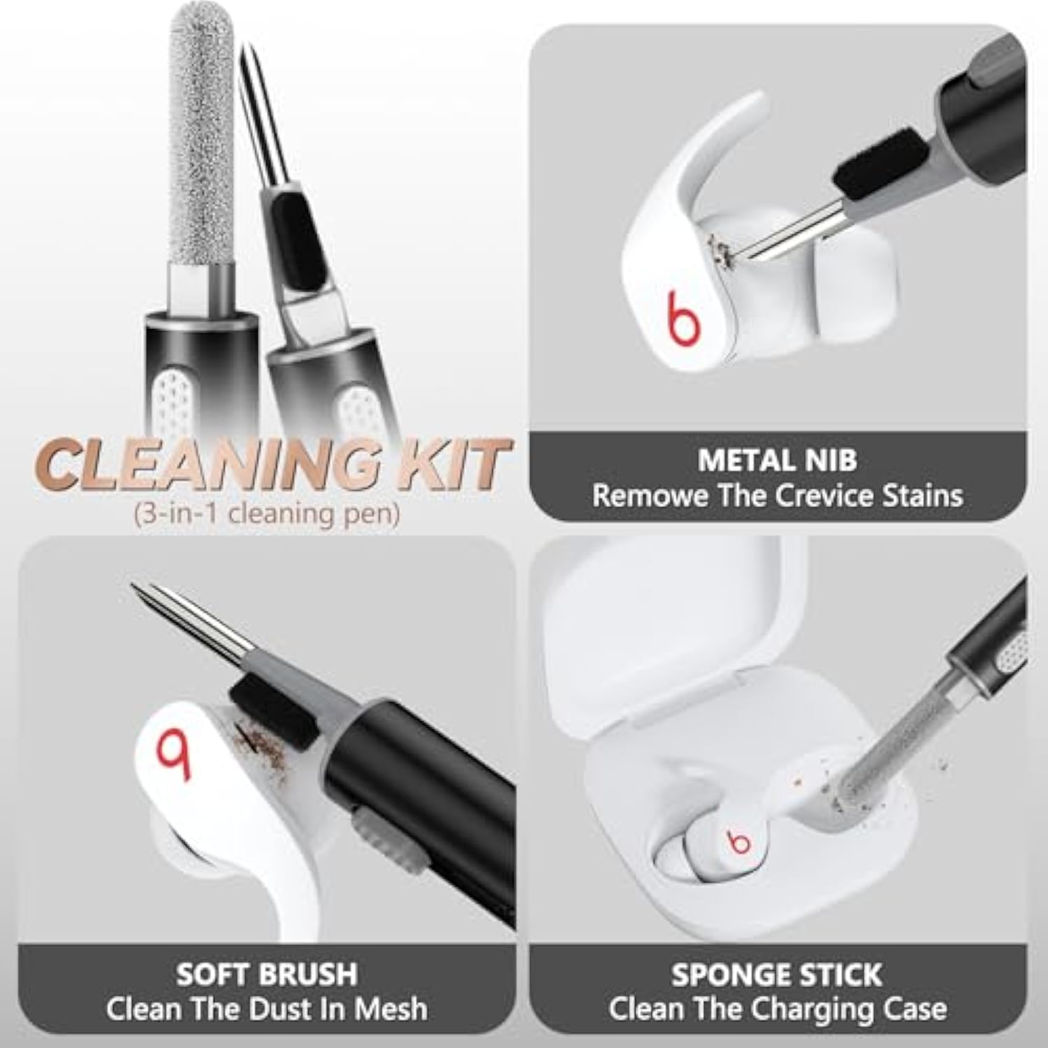 With Safety Lock Case For Beats Fit Pro 2021, Carbon Fiber Material Shock-Absorbing Hard Shell Beats Fit Pro Earbuds Case Cover With Keychain/Storage Box/Cleaning Kit - Green