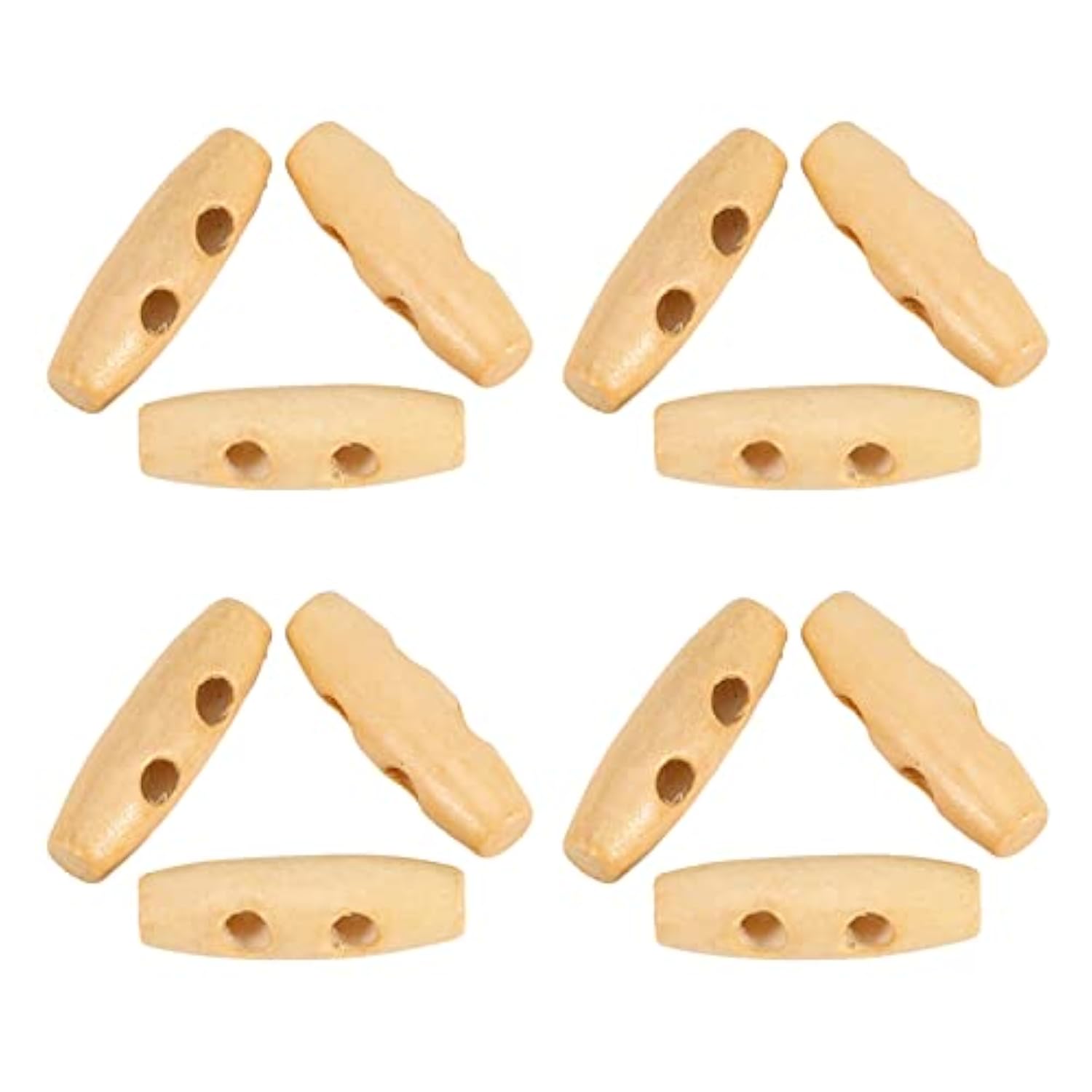 2 Holes Wooden Buttons Horn Toggle Sewing Buttons Horn Tooth Shape Kni