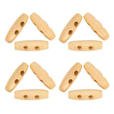 2 Holes Wooden Buttons Horn Toggle Sewing Buttons Horn Tooth Shape Kni