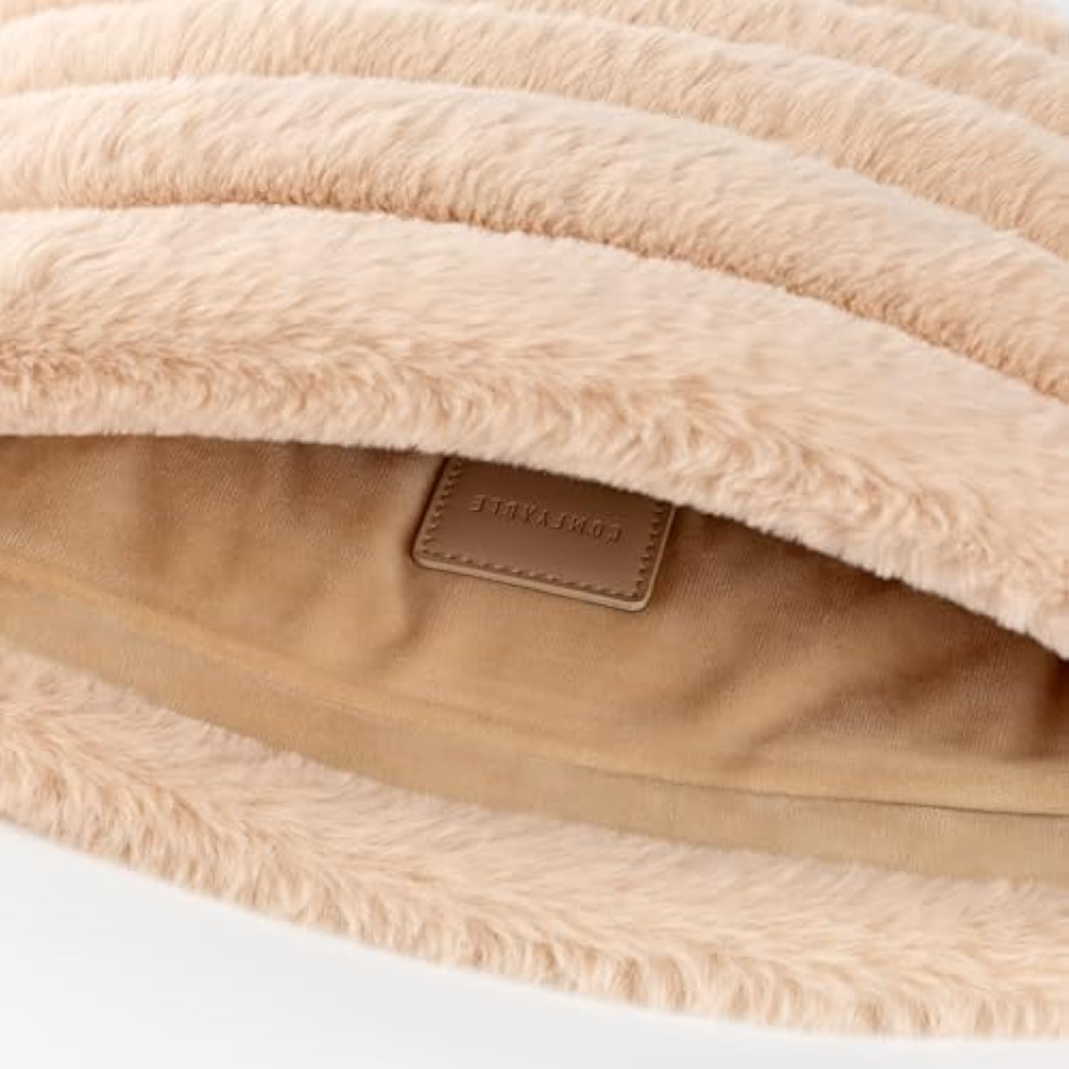 Puffy Laptop Sleeve 13 14 15 Inch, Compatible With Macbook Air M4 2025 & Macbook Pro 2024, Soft Faux Fur Fluffy Plush Furry Pillow Case For Computer, Camel