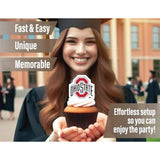 Ohio State University Cupcake Topper Party Supplies For Football, Birthday, Graduation Party Decorations (24 Pieces) (Ohio State Buckeyes)