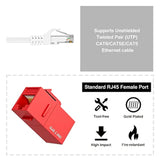 Rj45 Cat6 Keystone Coupler 5-Pack, Female To Female Cat6 Keystone Jack, Utp Ke