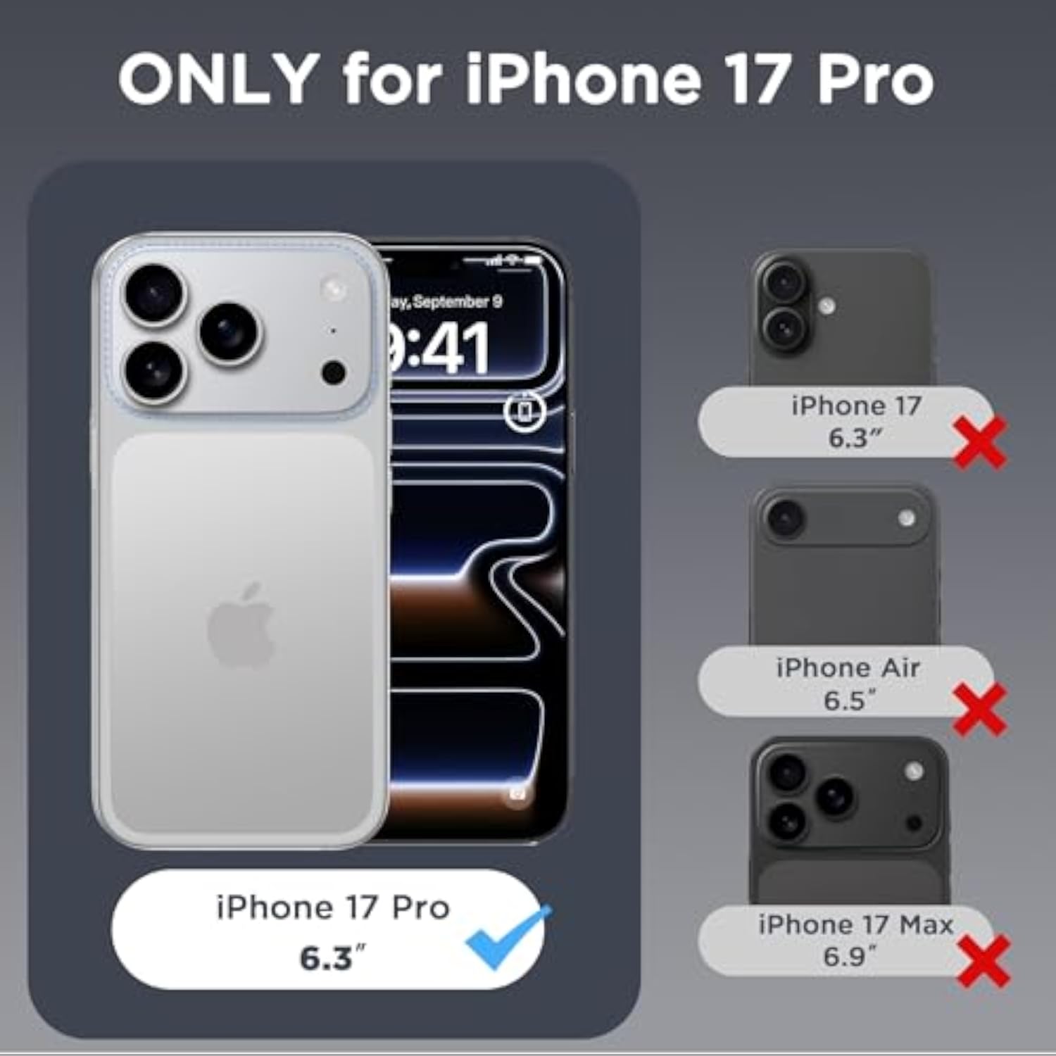 Clear Magnetic Case for iPhone 17 Pro 6.3 inch