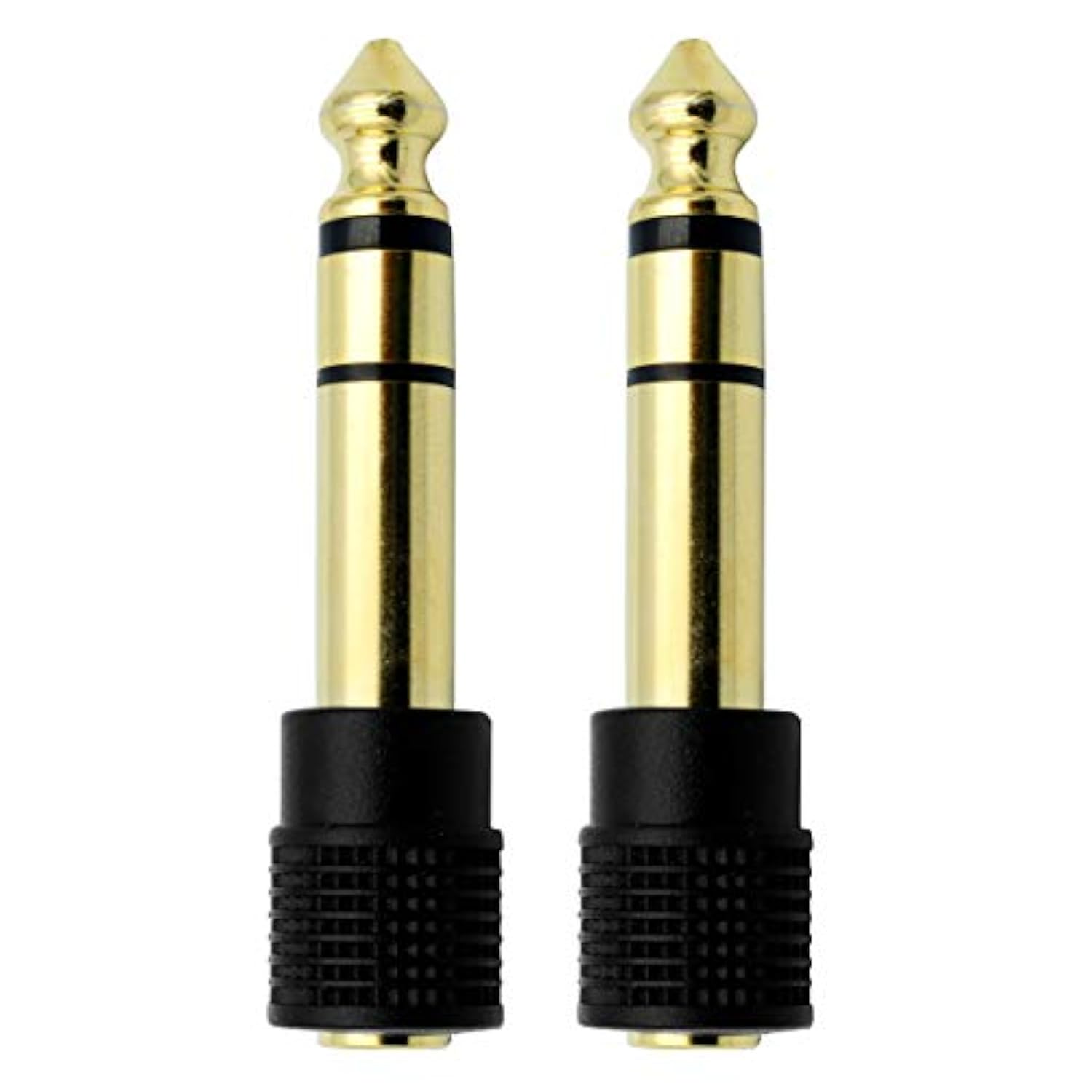 Audio Adapter 6.35Mm (1/4 Inch) Male To 3.5Mm (1/8 Inch) Female Stereo Headphone Connector Gold Plated, 2 Pack