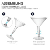 Party Essentials Plastic Two Piece 8-Ounce Martini Glasses/Party Cups, Clear, 20 Count