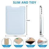 Phone Wallet Stick on,3Pack Phone Card Holder for Phone Case, Leather Credit Card Sticky Wallet Double Pocket Sticker Back of iPhone, Android,