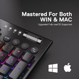 K618 PRO 3-Mode Wireless RGB Mechanical Keyboard, BT/2.4Ghz/Wired Low Profile Win/Mac Gaming Keyboard w/Ultra-Thin Design, Dedicated Media Control &