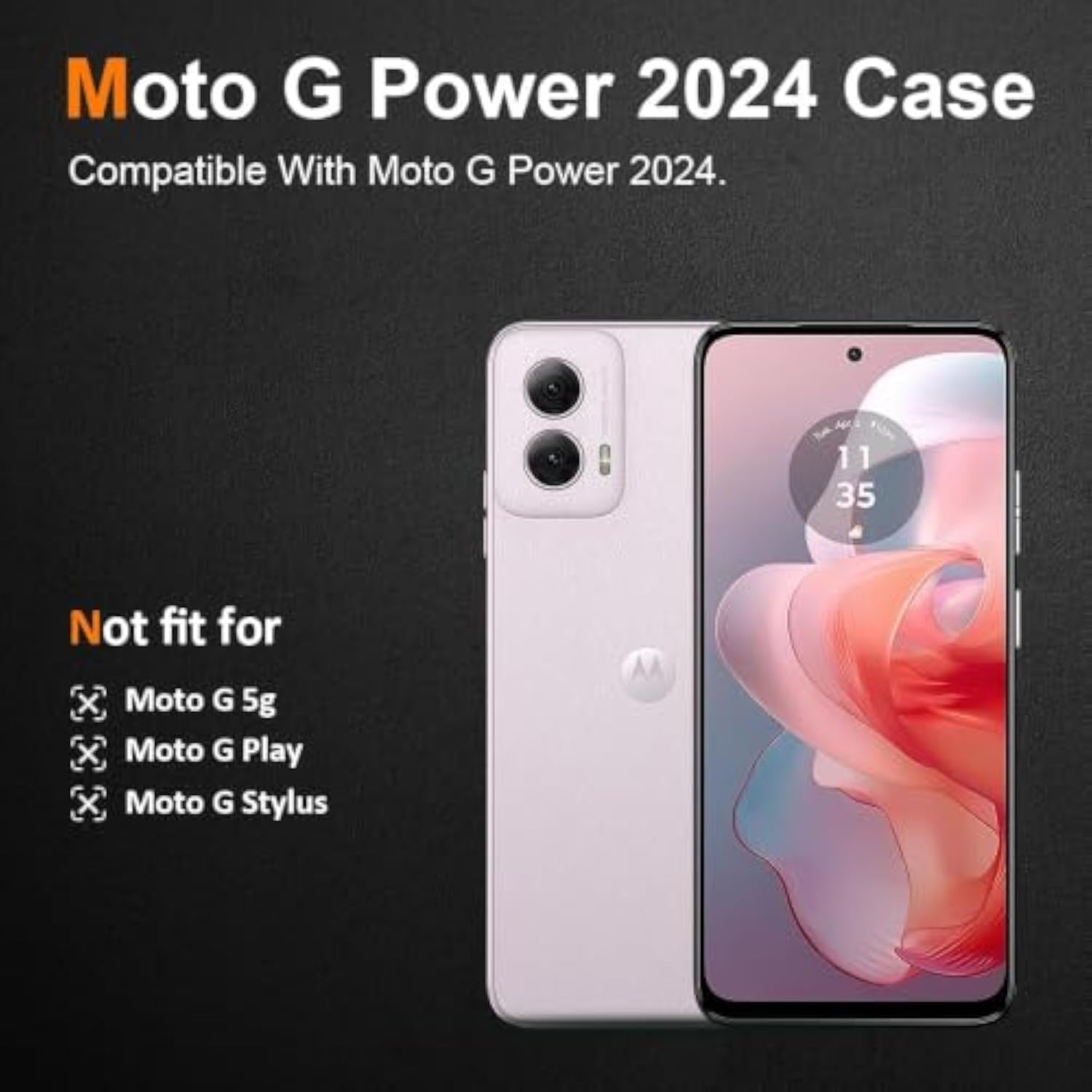 Clear Magnetic Case for Motorola Moto G Power 2024 with Screen Protector, Compatible with MagSafe, Shockproof Transparent Cover for Motorola G Power 5G 2024